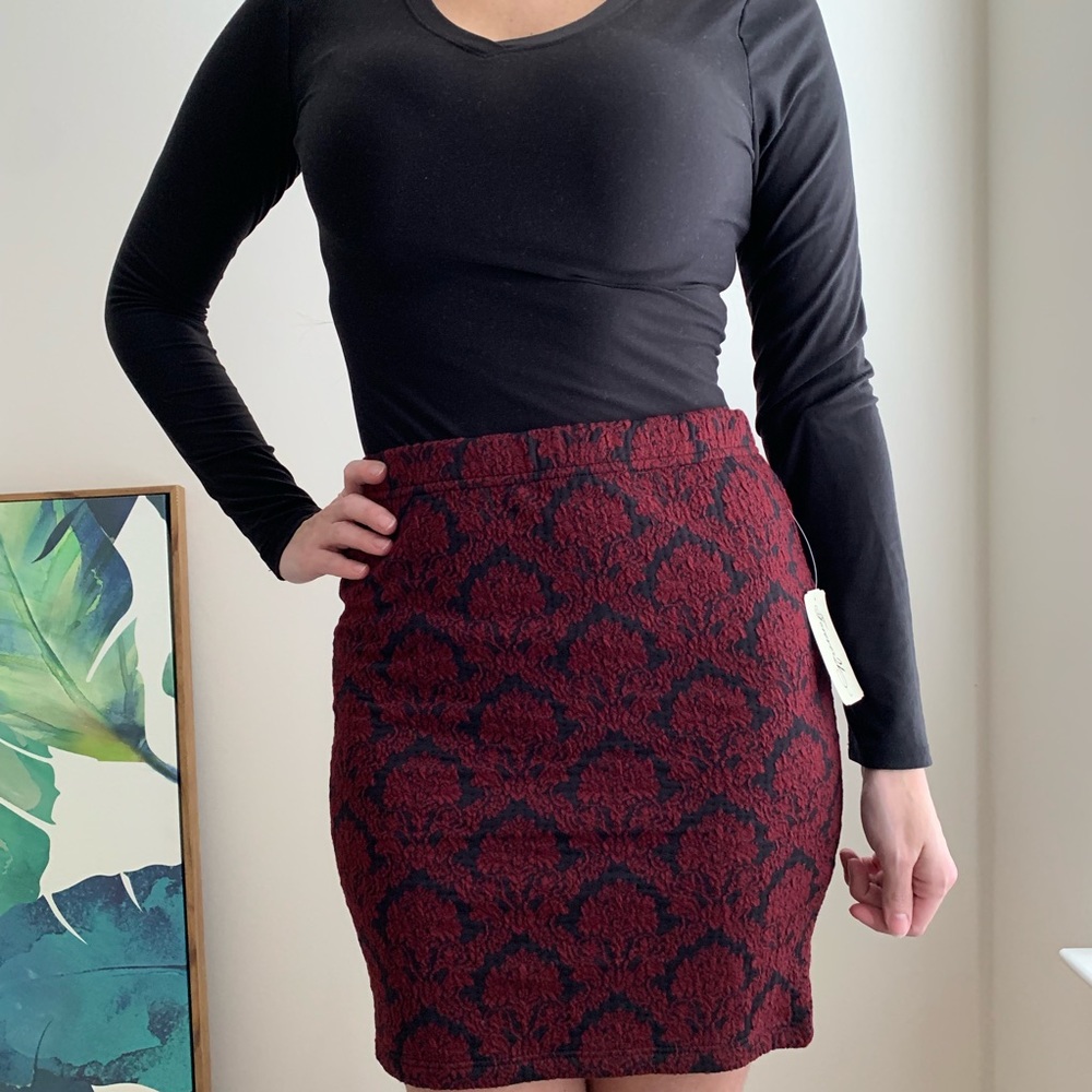 Forever 21 Mini Skirt with Long Sleeve Black Top
